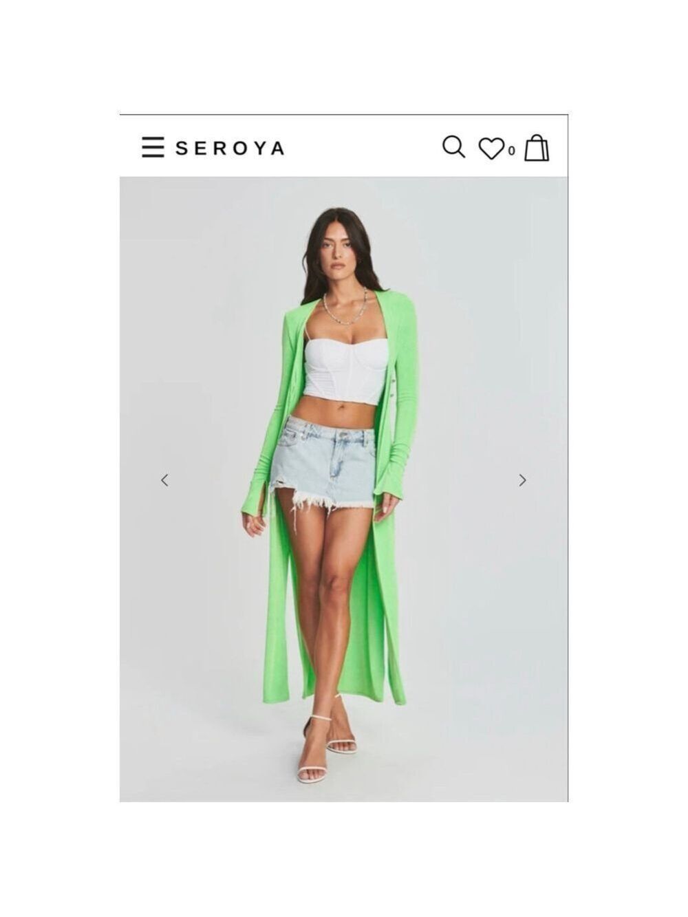 Women's SER.O.YA Neon Green Long Cardigan S